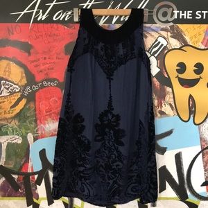 Blue velvet tunic